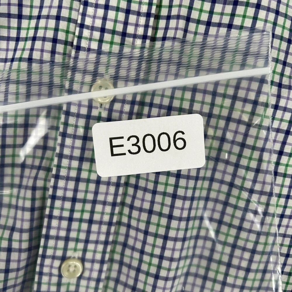 Polo Ralph Lauren Shirt Mens Large Blue Green Check Long Sleeve Button Down